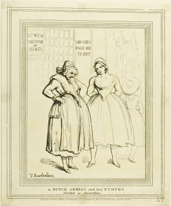 En nederlandsk abbedisse og nymfene hennes skissert i Amsterdam av Thomas Rowlandson