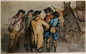 En gruppe figurer (akvarell på papir) av Thomas Rowlandson