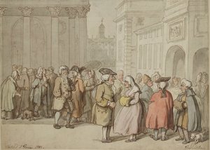 En gruppe skissert i Roma, 1770-1820 av Thomas Rowlandson