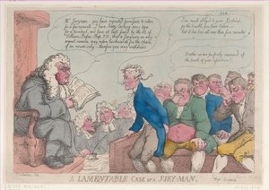 A Lamentable Case of a Jury-Man, 10. mars 1815., 10. mars 1815. av Thomas Rowlandson
