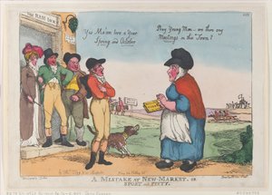 A Mistake at New Market, or Sport and Piety, 5. oktober 1807., 5. oktober 1807. av Thomas Rowlandson