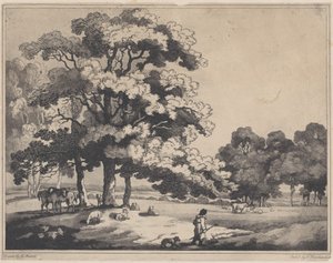 Et parklandskap, 1783-89., 1783-89. av Thomas Rowlandson