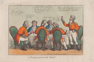 En parlamentarisk skål, 2. mars 1809., 2. mars 1809. av Thomas Rowlandson