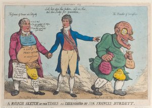 A Rough Sketch of the Times som deleniert av Sir Francis Burdett, 1810., 1810. av Thomas Rowlandson