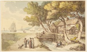 En scene i Cornwall av Thomas Rowlandson