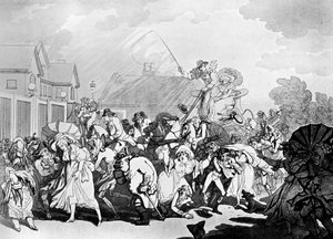 A Sudden Squall in Hyde Park, c1791. av Thomas Rowlandson