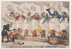 A Sweating for Opposition av Dr. W-llis Dominisweaty and Co., 6. mars 1789., 6. mars 1789. av Thomas Rowlandson