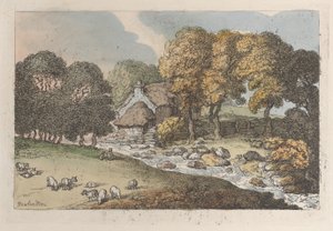 Et vassdrag, fra utsikt i Cornwall, 1812., 1812. av Thomas Rowlandson