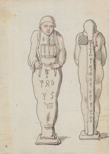 En mumie, sett forfra og bakfra av Thomas Rowlandson