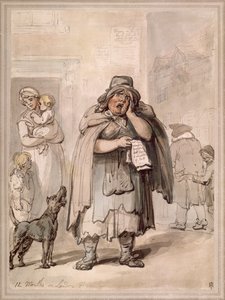 En gateselger på et gatehjørne, London av Thomas Rowlandson