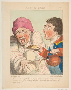 Acute Pain Le Brun Travested, eller Caricatures of the Passions, 21. januar 1800. av Thomas Rowlandson