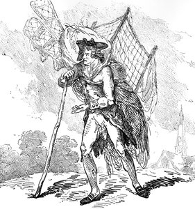 Aerostation ut ved Elbows eller The Itinerant Aeronaut, 1786 av Thomas Rowlandson