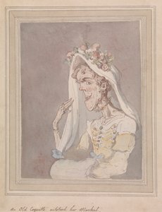 En gammel kokett overgikk markedet hennes av Thomas Rowlandson