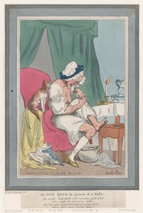 En gammel hushjelp på jakt etter en loppe, 25. september 1794., 25. september 1794. av Thomas Rowlandson