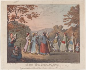 Så mange figurer, danser foreslår, Mens bølger ruller på havet, når stormen kommer..., 31. juli 1804. av Thomas Rowlandson