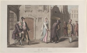 At Avignon, First Sight of Clara, fra Journal of Sentimental Travels in the ..., 1. desember 1817. av Thomas Rowlandson