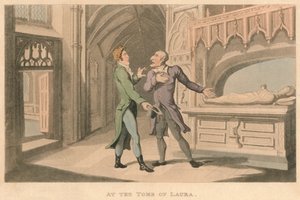 Ved graven til Laura, 1821 av Thomas Rowlandson