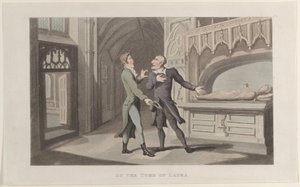 At the Tomb of Laura, fra Journal of Sentimental Travels in the Southern Provinces of..., 1817-21. av Thomas Rowlandson