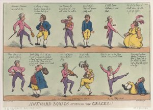 Awkward Squads Studying the Graces!!, 29. august 1809., 29. august 1809. av Thomas Rowlandson