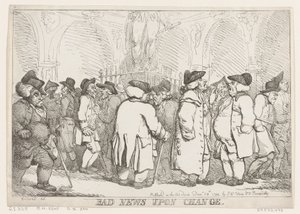 Dårlige nyheter ved forandring, 28. desember 1794., 28. desember 1794. av Thomas Rowlandson