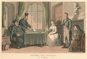 For domstolen i Avignon, 1818, 1821 av Thomas Rowlandson