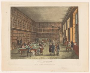 Library of the Royal Institution i London Royal Institution, Albemarle Street (tittel på objekt) av Thomas Rowlandson