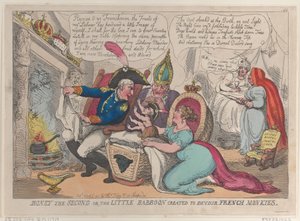 Boney The Second or the Little Bavian skapt for å fortære franske aper, 9. april..., 9. april 1811. av Thomas Rowlandson