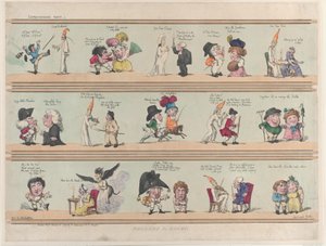 Borders for Rooms, Extravaganzas Plate 1, 28. mars 1799., 28. mars 1799. av Thomas Rowlandson