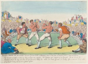 Boksekamp for 200 Guineas, mellom nederlandske Sam og Medley, utkjempet 31. mai 1810, den..., 5. juni 1810. av Thomas Rowlandson