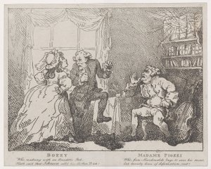 Bozzy og Madame Piozzi Frontispice, Bozzy og Piozzi av Peter Pindar, 1780-86., 1780-86. av Thomas Rowlandson