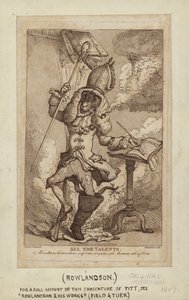 Karikatur av William Pitt som en røykende geit (stippgravering) av Thomas Rowlandson