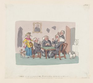 Christmas Academics Playing a Rubber at Whist, 1. april 1803., 1. april 1803. av Thomas Rowlandson