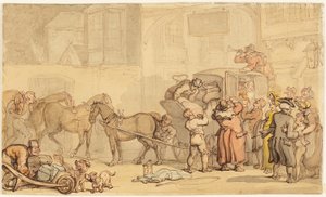 Trener som skifter hest av Thomas Rowlandson