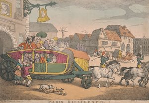 Coaching: Paris Diligence av Thomas Rowlandson