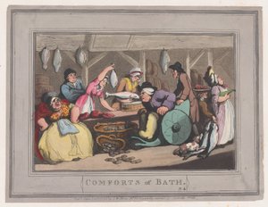 Comforts of Bath, Plate 4, 6. januar 1798., 6. januar 1798. av Thomas Rowlandson