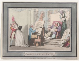 Comforts of Bath, Plate 6, 6. januar 1798., 6. januar 1798. av Thomas Rowlandson