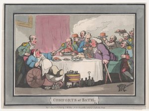 Comforts of Bath, Plate 9, 6. januar 1798., 6. januar 1798. av Thomas Rowlandson