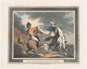 Cut One and Thigh Protect New Guard, 1798., 1798. av Thomas Rowlandson