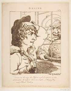Desire Le Brun Travested, eller Caricatures of the Passions, 20. januar 1800. av Thomas Rowlandson