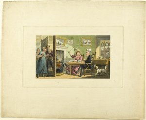 Doctor Syntax Returned from His Tour, fra The Tour of Doctor Syntax av Thomas Rowlandson