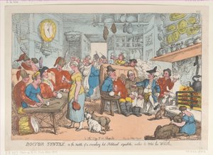 Doktorsyntaks, midt i en rykende het politisk krangel, Wishes to Whe..., 31. august 1813. av Thomas Rowlandson