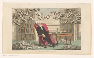 Doctor Syntax sover i et bibliotek The Doctor
