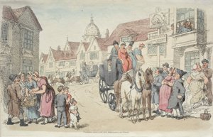 Dolphins Inn: Greenwich og Woolwich Coaches av Thomas Rowlandson
