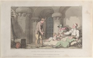 Domestic Arrangements in Prison, fra The Vicar of Wakefield, 1. mai 1817., 1. mai 1817. av Thomas Rowlandson