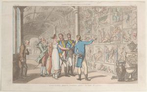 Don Luigi møter Donna Anna i museet, fra Napoli og Campagna Felice: i..., 1. juni 1815. av Thomas Rowlandson