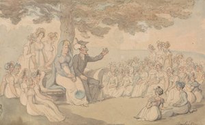 Dr. Syntax besøker en internatskole for unge damer av Thomas Rowlandson