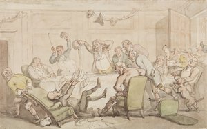Dr Syntax har en ulykke i klubben (blekk og wc på papir) av Thomas Rowlandson