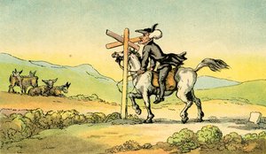 "Dr Syntax mister sin vei" av Thomas Rowlandson