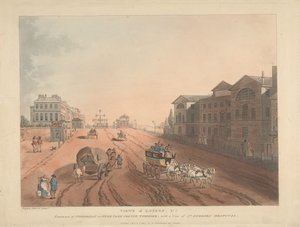 Inngangen til Piccadilly eller Hyde Park Corner Turnpike (nr. 1) av Thomas Rowlandson