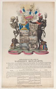 Forklaring av våpnene til Napoleon Bonaparte, april 1814., april 1814. av Thomas Rowlandson